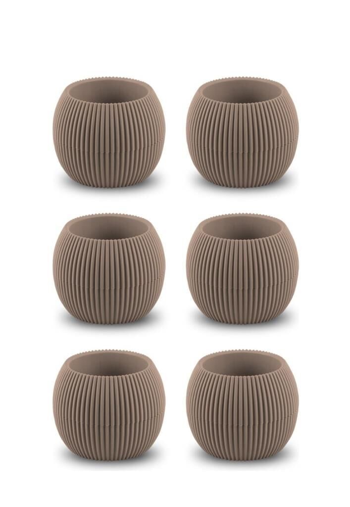 Omnipazar KRS-362 Plastik Mercan Kaktüs Saksı 0.35 Litre Soft Kahverengi 6 Adet