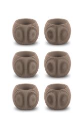 Omnipazar KRS-362 Plastik Mercan Kaktüs Saksı 0.35 Litre Soft Kahverengi 6 Adet