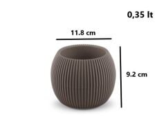 Omnipazar KRS-362 Plastik Mercan Kaktüs Saksı 0.35 Litre Soft Kahverengi 6 Adet