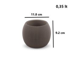 Omnipazar KRS-362 Plastik Mercan Kaktüs Saksı 0.35 Litre Soft Kahverengi 6 Adet