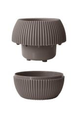 Omnipazar KRS-362 Plastik Mercan Kaktüs Saksı 0.35 Litre Soft Kahverengi 6 Adet