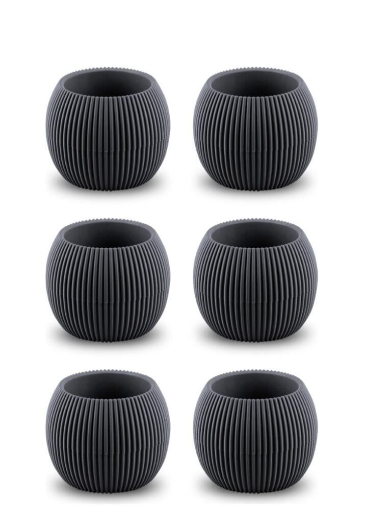 Omnipazar KRS-363 Plastik Mercan Kaktüs Saksı 0.7 Litre Antrasit 6 Adet