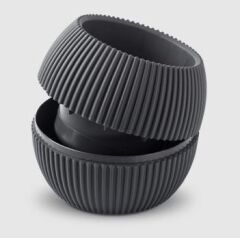 Omnipazar KRS-363 Plastik Mercan Kaktüs Saksı 0.7 Litre Antrasit 6 Adet