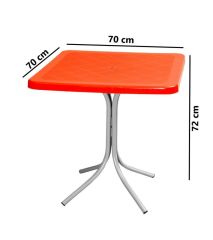 Omnipazar MT-CF870 Prima Fonte Plastik Kare Bahçe Balkon Masa 70x70 cm