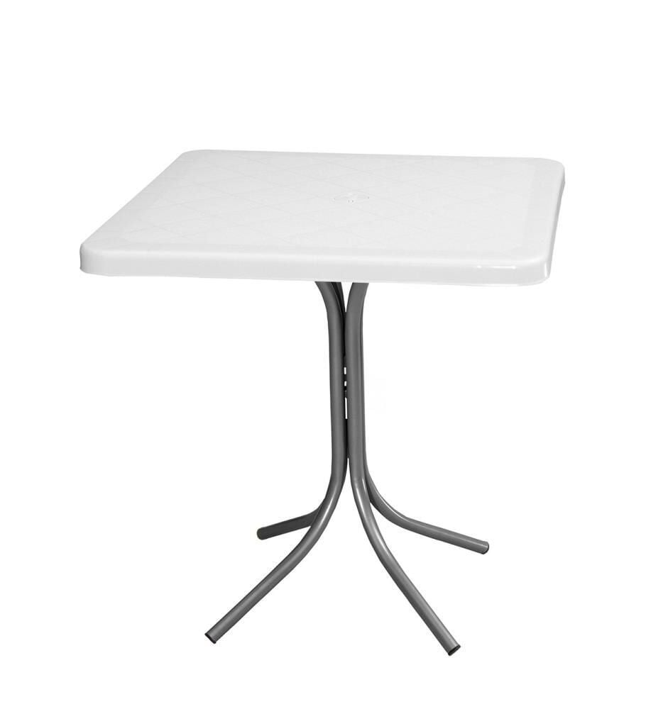 Omnipazar MT-CF870 Prima Fonte Plastik Kare Bahçe Balkon Masa 70x70 cm Beyaz
