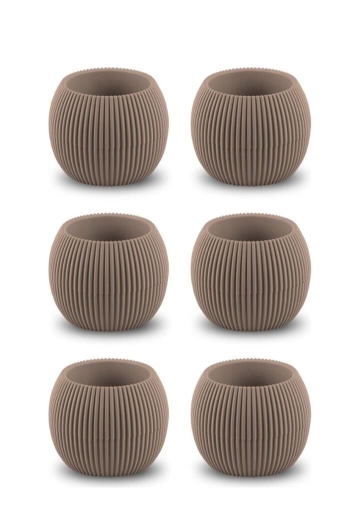 Omnipazar KRS-363 Plastik Mercan Kaktüs Saksı 0.7 Litre Kahverengi 6 Adet