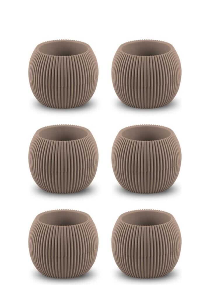 Omnipazar KRS-363 Plastik Mercan Kaktüs Saksı 0.7 Litre Kahverengi 6 Adet