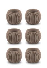 Omnipazar KRS-363 Plastik Mercan Kaktüs Saksı 0.7 Litre Kahverengi 6 Adet