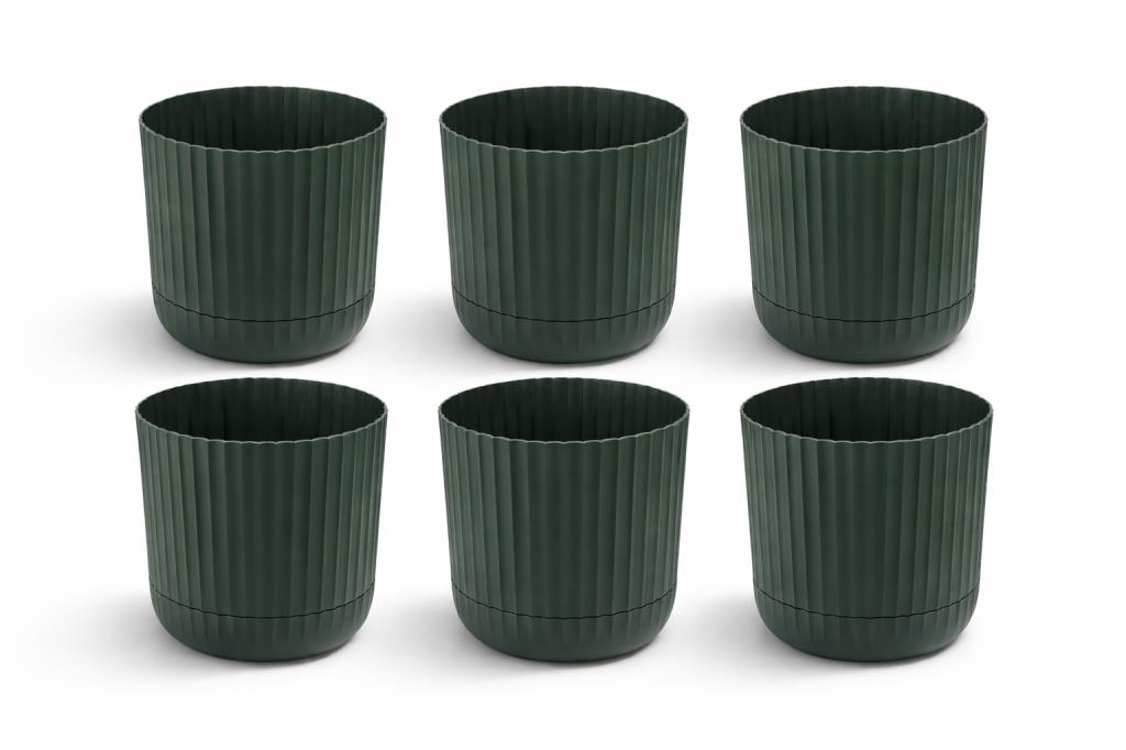 KRS-264 Zeraf Dekoratif Tabaklı Lüks Saksı Takımı 7.2 Lt No: 4 Yeşil 6 Adet