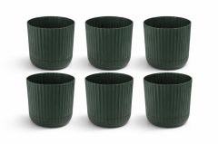 KRS-264 Zeraf Dekoratif Tabaklı Lüks Saksı Takımı 7.2 Lt No: 4 Yeşil 6 Adet