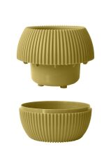 Omnipazar KRS-363 Plastik Mercan Kaktüs Saksı 0.7 Litre Soft Sarı 6 Adet