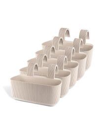 Omnipazar KRS-249 Plastik Pera Askılı Balkon Saksı 3.2 Lt Krem 5 Adet