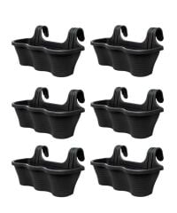 Omnipazar SO-TOM5 Tombik Askılı Balkon Saksı 10 Lt Antrasit 6 Adet