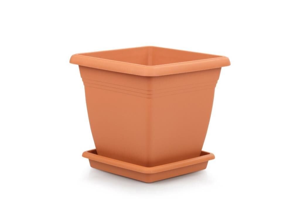 Omnipazar SO-VK04 Villa Kare Tabaklı Saksı 32 lt No 4 Kiremit (108)