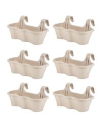 Omnipazar SO-TOM5 Tombik Askılı Balkon Saksı 10 Lt Kirli Beyaz 6 Adet