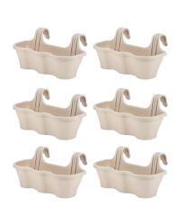 Omnipazar SO-TOM5 Tombik Askılı Balkon Saksı 10 Lt Kirli Beyaz 6 Adet