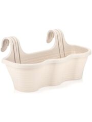 Omnipazar SO-TOM5 Tombik Askılı Balkon Saksı 10 Lt Kirli Beyaz 6 Adet