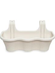 Omnipazar SO-TOM5 Tombik Askılı Balkon Saksı 10 Lt Kirli Beyaz 6 Adet