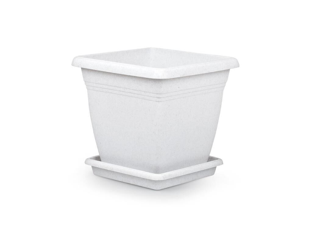 Omnipazar SO-VK04 Villa Kare Tabaklı Saksı 32 lt No 4 Kirli Beyaz (113)