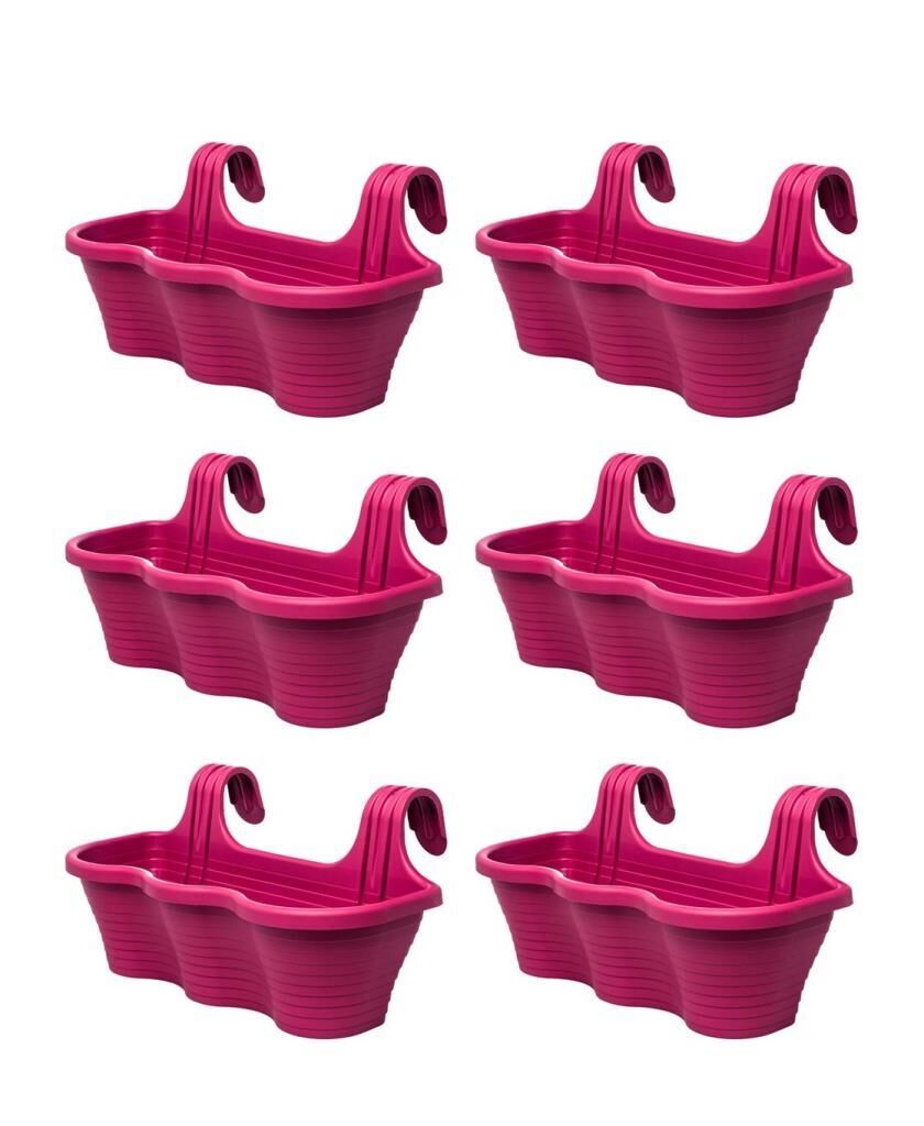 Omnipazar SO-TOM5 Tombik Askılı Balkon Saksı 10 Lt Vişne 6 Adet