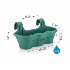 Omnipazar SO-TOM5 Tombik Askılı Balkon Saksı 10 Lt Yeşil 6 Adet