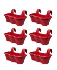 Omnipazar SO-TOM5 Tombik Askılı Balkon Saksı 10 Lt Kırmızı 6 Adet