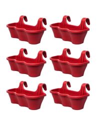 Omnipazar SO-TOM5 Tombik Askılı Balkon Saksı 10 Lt Kırmızı 6 Adet