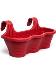 Omnipazar SO-TOM5 Tombik Askılı Balkon Saksı 10 Lt Kırmızı 6 Adet