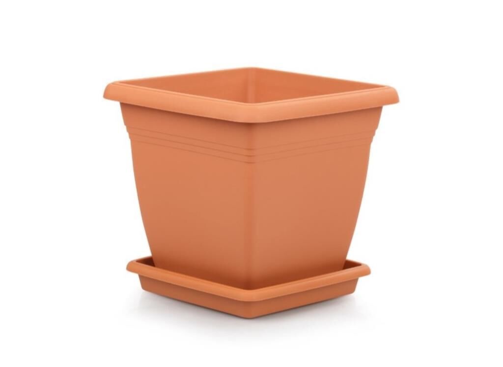 Omnipazar SO-VK05 Villa Kare Tabaklı Saksı 64 lt No 5 Kiremit (108)