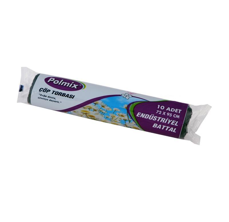 Omnipazar Plmx Eko End Battal Boy Çöp Poşeti 72x95cm 20 Rulo 200 Ad 6Kg Siyah