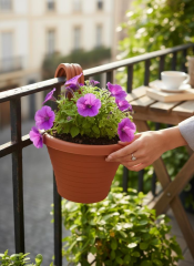 Omnipazar SO-TOM3 Tombik Askılı Balkon Saksı 3 Litre No: 3 Kiremit (108)
