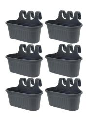 Omnipazar SO-TOM2 Tombik Askılı Balkon Saksı 6.5 Lt Antrasit 6 Adet