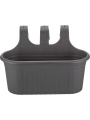 Omnipazar SO-TOM2 Tombik Askılı Balkon Saksı 6.5 Lt Antrasit 6 Adet