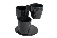 Omnipazar SO-DNC1 Dönence Standlı 3'lü Saksı Takımı No 1