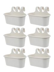 Omnipazar SO-TOM2 Tombik Askılı Balkon Saksı 6.5 Lt Kirli Beyaz 6 Adet