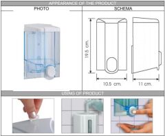 Omnipazar Vialli S4T Sıvı Sabun Dispenseri Aparatı Şeffaf 1000 ml