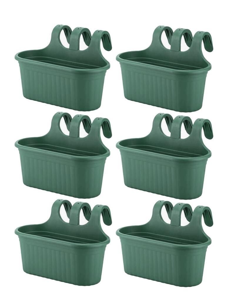 Omnipazar SO-TOM2 Tombik Askılı Balkon Saksı 6.5 Lt Yeşil 6 Adet