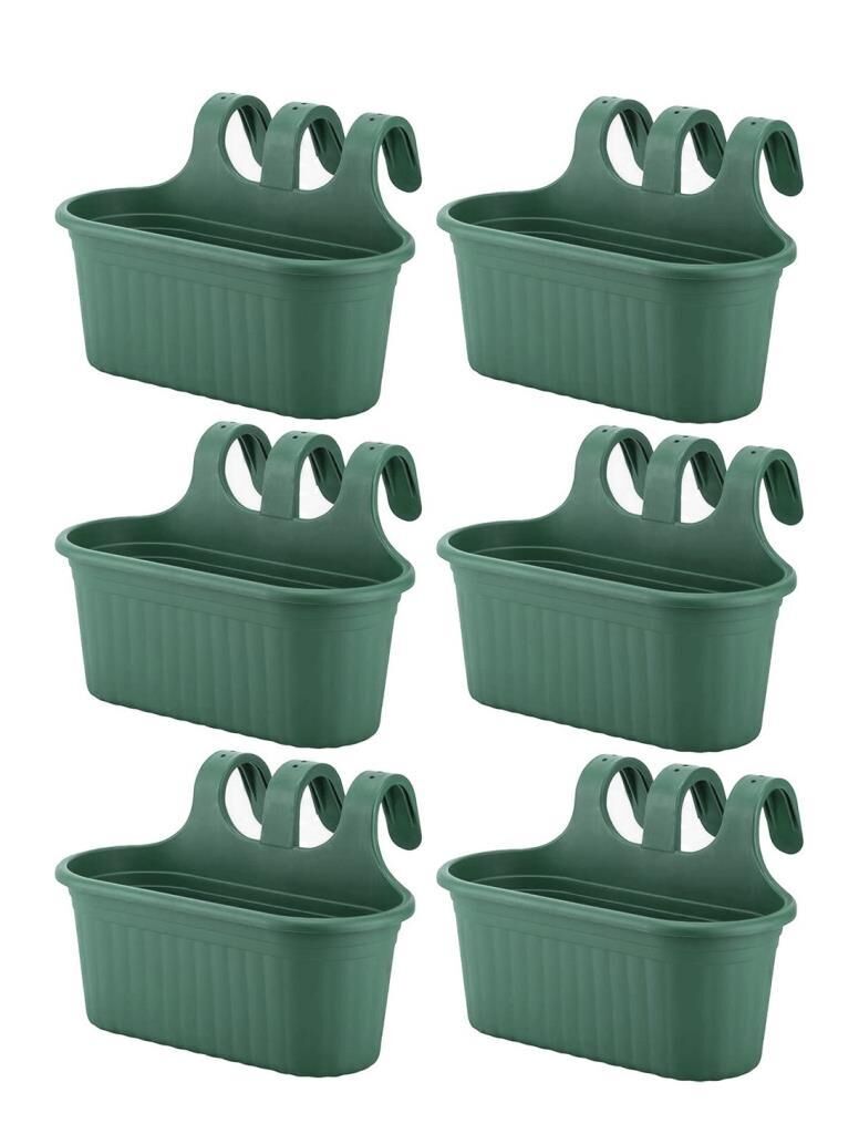 Omnipazar SO-TOM2 Tombik Askılı Balkon Saksı 6.5 Lt Yeşil 6 Adet