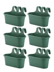 Omnipazar SO-TOM2 Tombik Askılı Balkon Saksı 6.5 Lt Yeşil 6 Adet