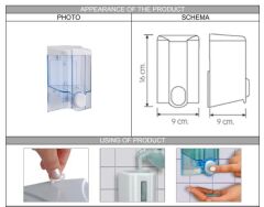 Omnipazar Vialli S2T Sıvı Sabun Dispenseri Aparatı Şeffaf 500 ml