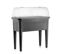Omnipazar SO-ABS3 Fanuslu Ayaklı Bahçe Yetiştirme Saksı Seti 60 Litre No 3 Antrasit (116)