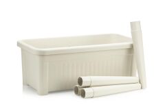Omnipazar SO-ABS3 Fanuslu Ayaklı Bahçe Yetiştirme Saksı Seti 60 Litre No 3 Kirli Beyaz (113)
