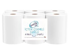 Pratiksoft İçten Çekmeli Kağıt Havlu 6 Rulo