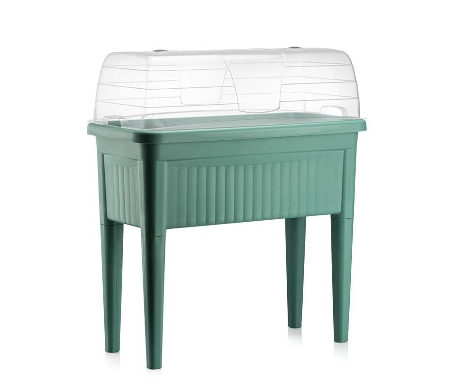 Omnipazar SO-ABS3 Fanuslu Ayaklı Bahçe Yetiştirme Saksı Seti 60 Litre No 3 YEŞİL