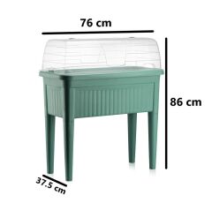 Omnipazar SO-ABS3 Fanuslu Ayaklı Bahçe Yetiştirme Saksı Seti 60 Litre No 3 YEŞİL