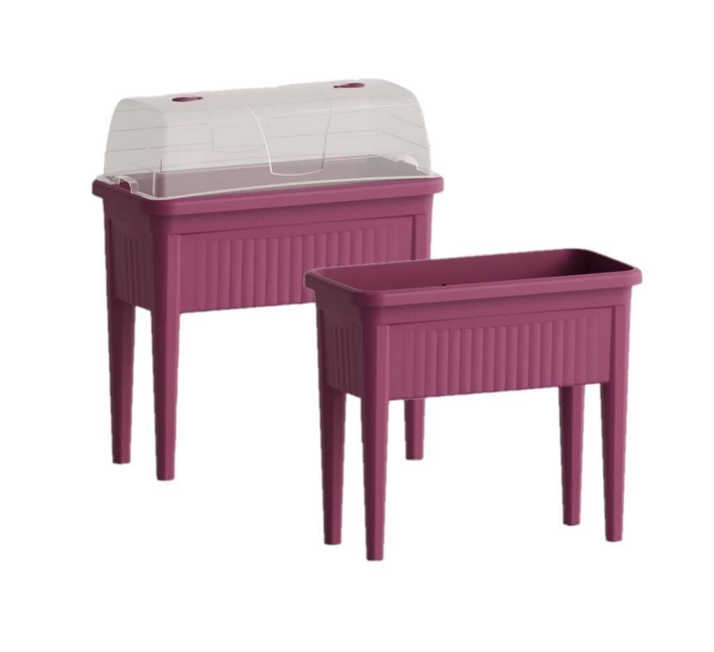 Omnipazar SO-ABS3 Fanuslu Ayaklı Bahçe Yetiştirme Saksı Seti 60 Litre No 3 Vişne (102)