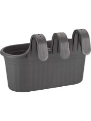 Omnipazar SO-TOM2 Tombik Askılı Balkon Saksı 6.5 Lt Antrasit 3 Adet