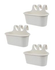 Omnipazar SO-TOM2 Tombik Askılı Balkon Saksı 6.5 Lt Kirli Beyaz 3 Adet