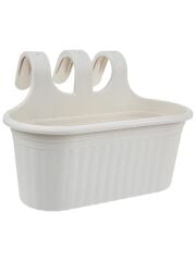 Omnipazar SO-TOM2 Tombik Askılı Balkon Saksı 6.5 Lt Kirli Beyaz 3 Adet