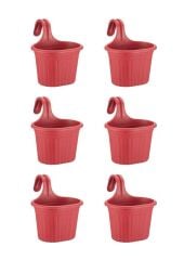 Omnipazar SO-TOM1 Tombik Askılı Balkon Saksı 3 lt Kırmızı 6 Adet